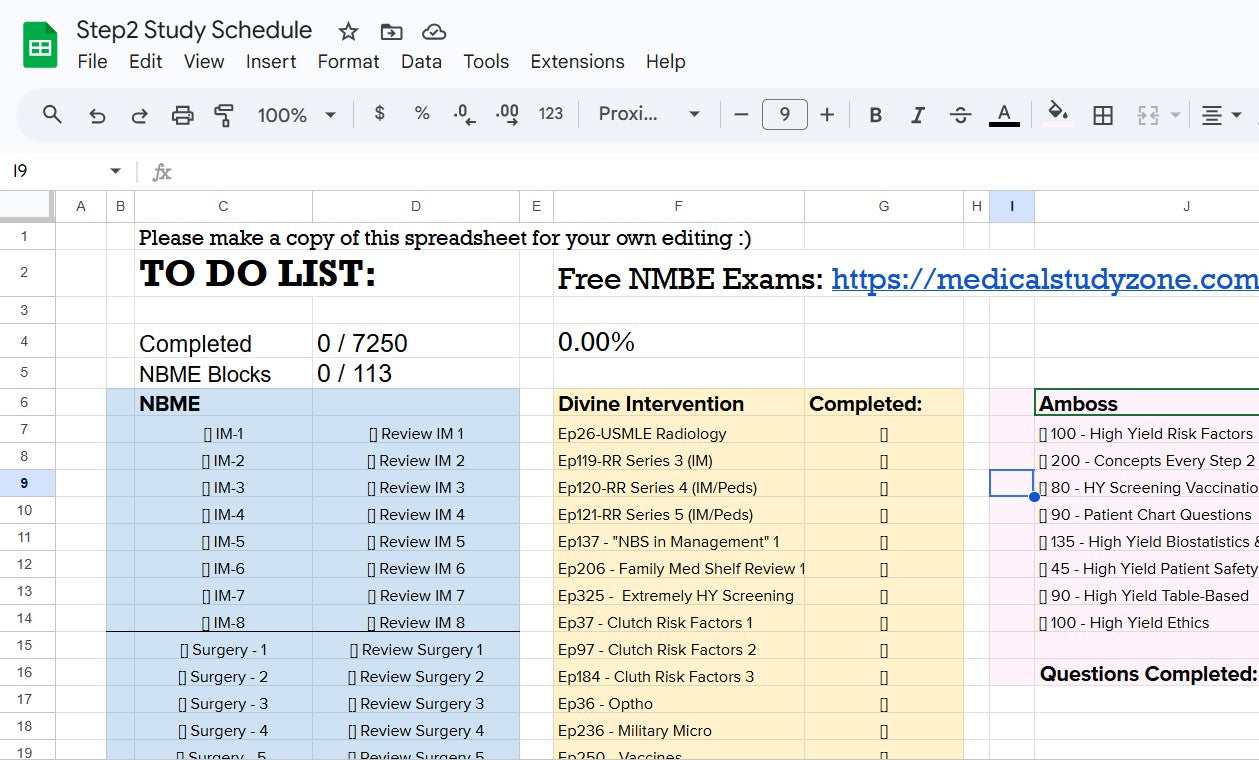 Step2 Study Schedule
